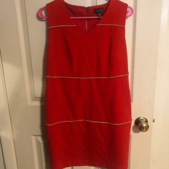 The Limited Dresses & Skirts - Womens The Limited Sleeveless Bright Orange  Gold Chain Detail Dress Size 0P
